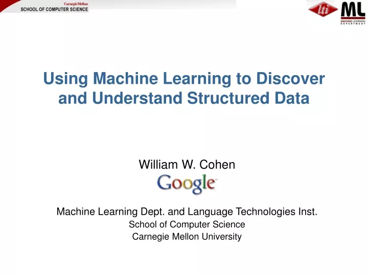 using machine learning to discover and understand structured data