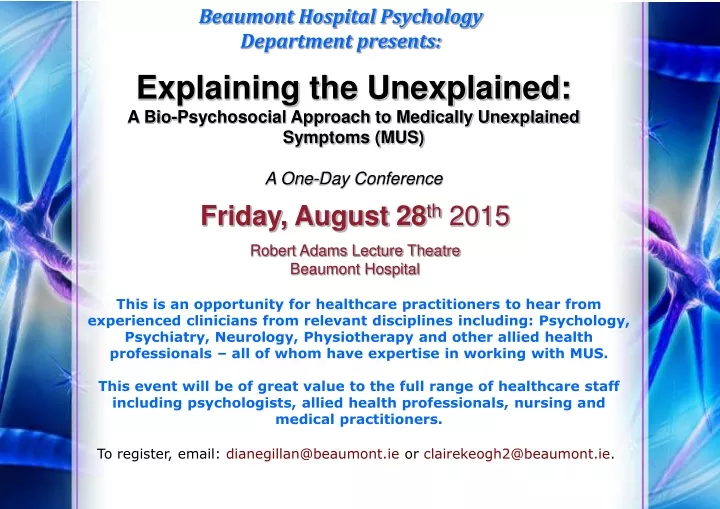 beaumont hospital psychology department presents