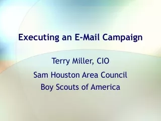 Executing an E-Mail Campaign