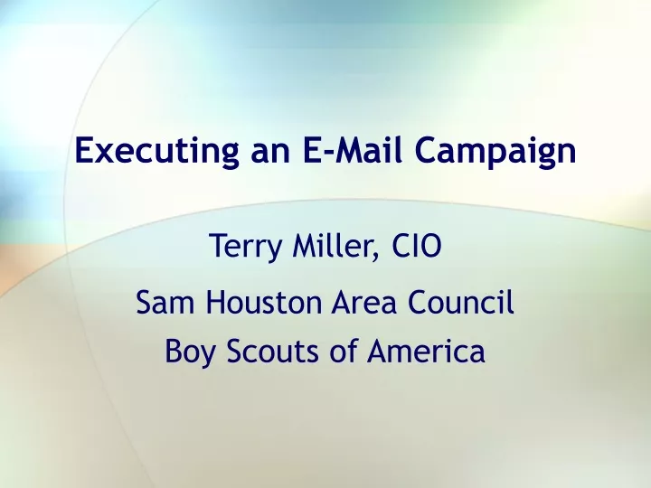 executing an e mail campaign