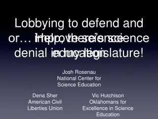 Lobbying to defend and improve science education
