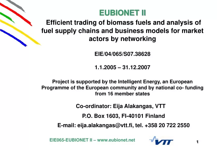 eubionet ii efficient trading of biomass fuels
