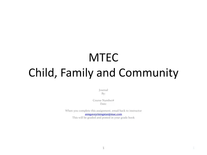 mtec child family and community