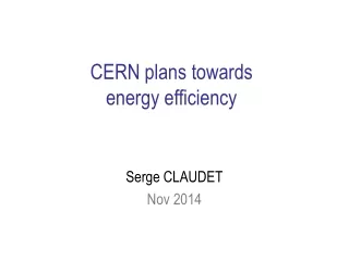 CERN plans towards energy efficiency