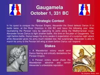 Gaugamela October 1, 331 BC
