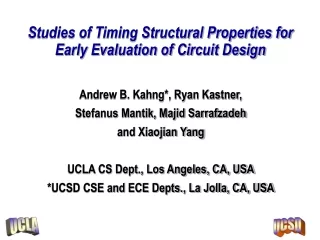 Studies of Timing Structural Properties for Early Evaluation of Circuit Design