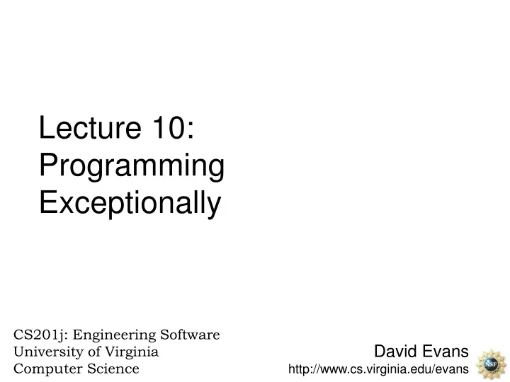 david evans http www cs virginia edu evans