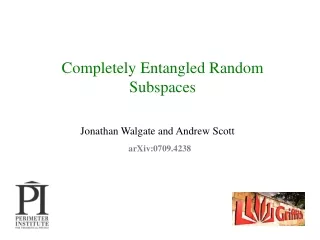 Completely Entangled Random Subspaces
