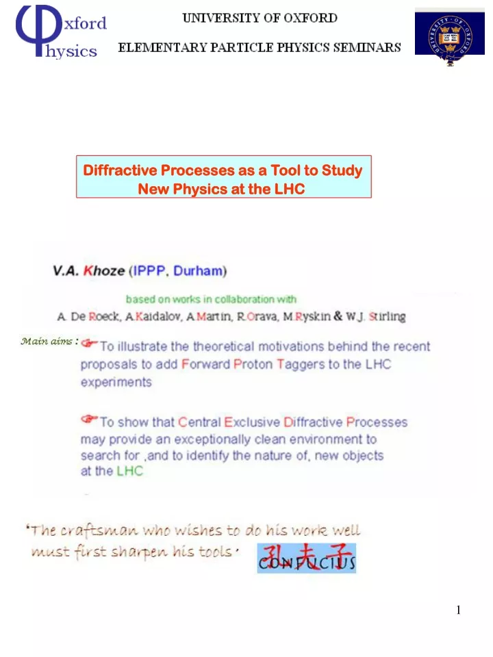 diffractive processes as a tool to study