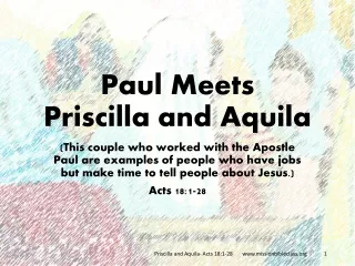Paul Meets Priscilla and Aquila
