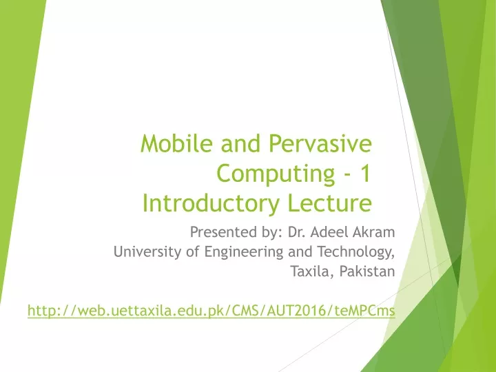 mobile and pervasive computing 1 introductory lecture