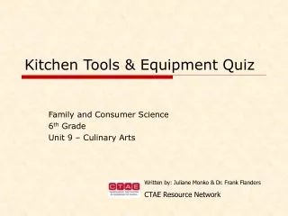 Kitchen Tools &amp; Equipment Quiz