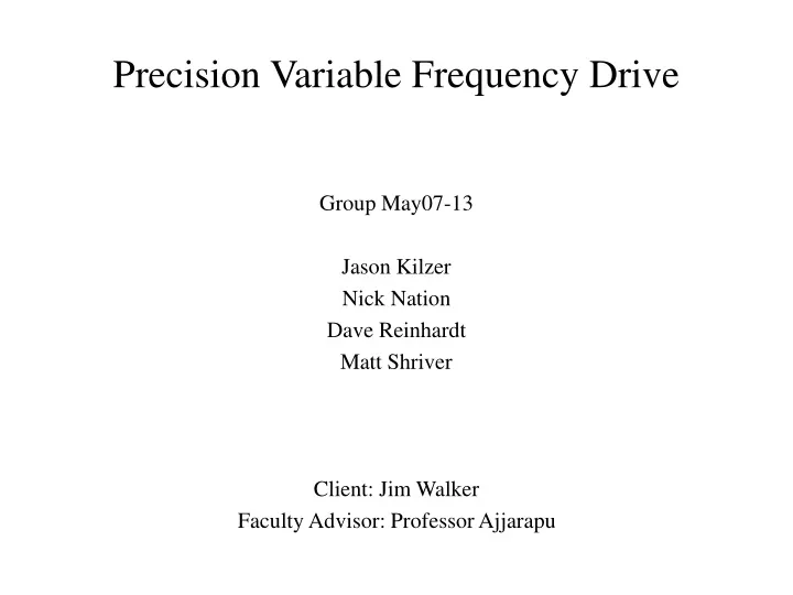 precision variable frequency drive