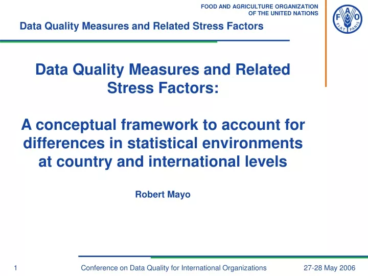 data quality measures and related stress factors