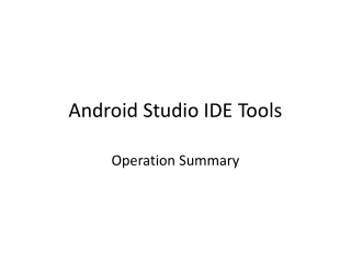 Android Studio IDE Tools