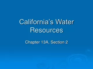 California’s Water Resources