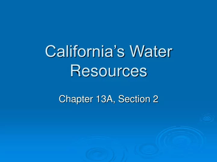 california s water resources