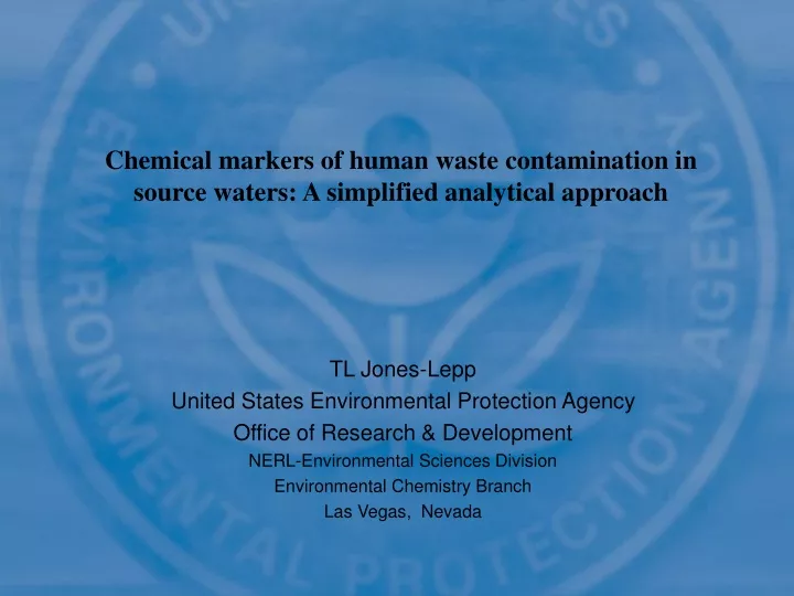 chemical markers of human waste contamination
