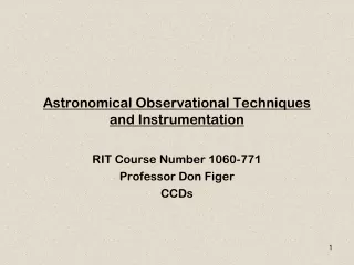 Astronomical Observational Techniques and Instrumentation