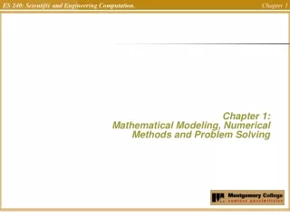 Chapter 1:  Mathematical Modeling, Numerical Methods and Problem Solving