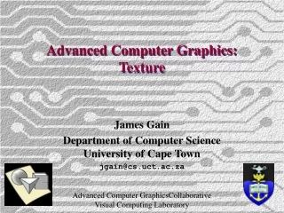 Advanced Computer Graphics: Texture