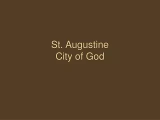 St. Augustine City of God
