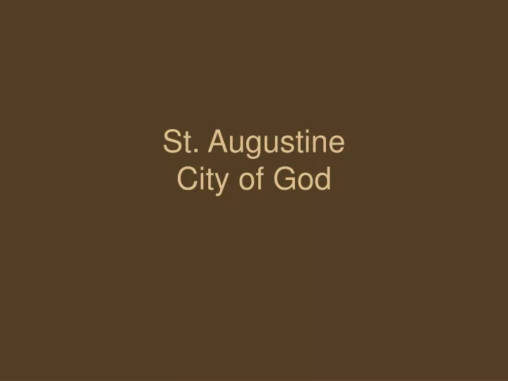 st augustine city of god