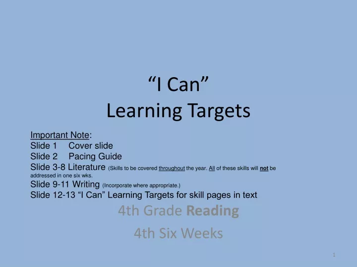 i can learning targets