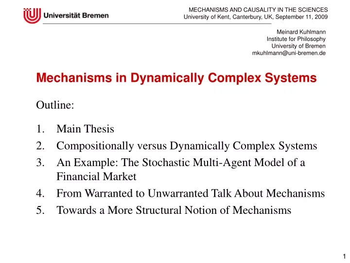 mechanisms and causality in the sciences