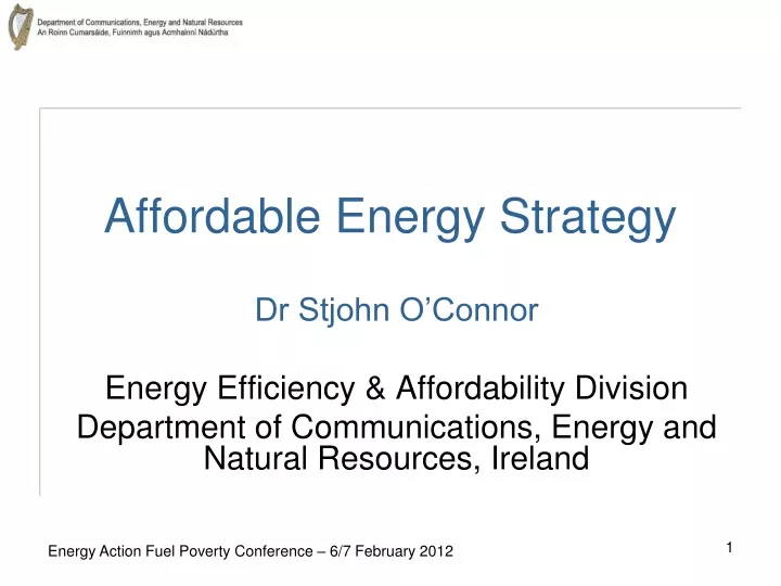 affordable energy strategy