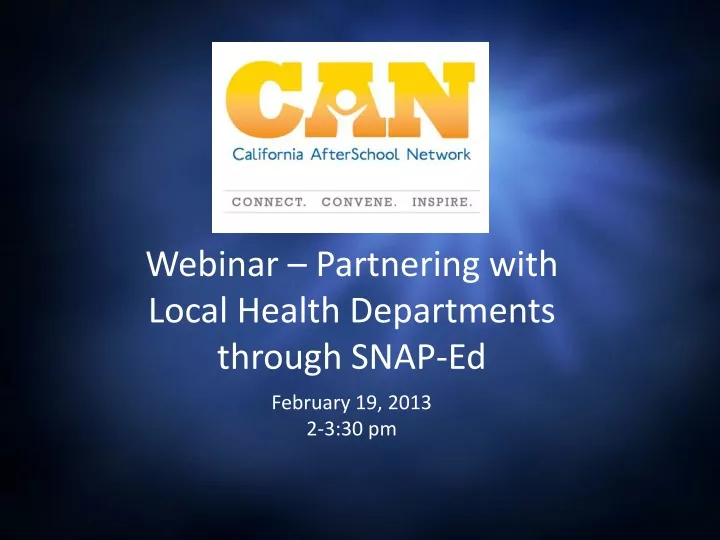 webinar partnering with local health departments