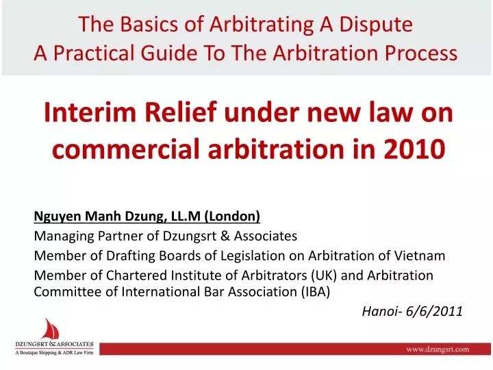 the basics of arbitrating a dispute a practical guide to the arbitration process