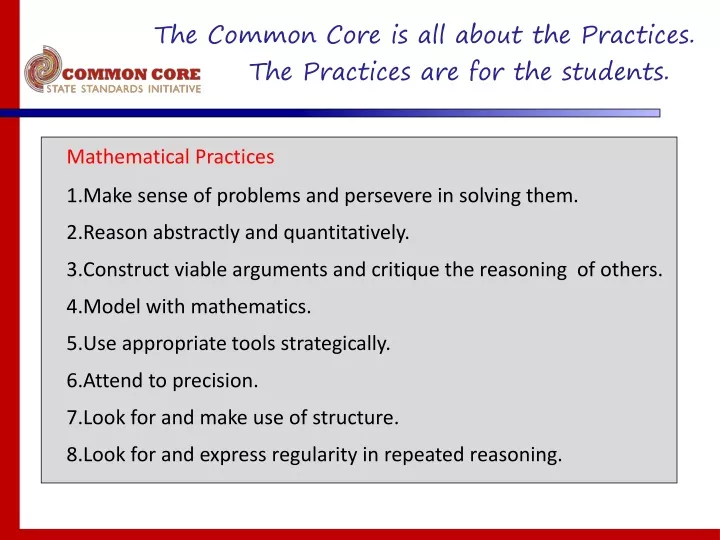 the common core is all about the practices