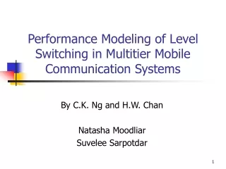 Performance Modeling of Level Switching in Multitier Mobile Communication Systems