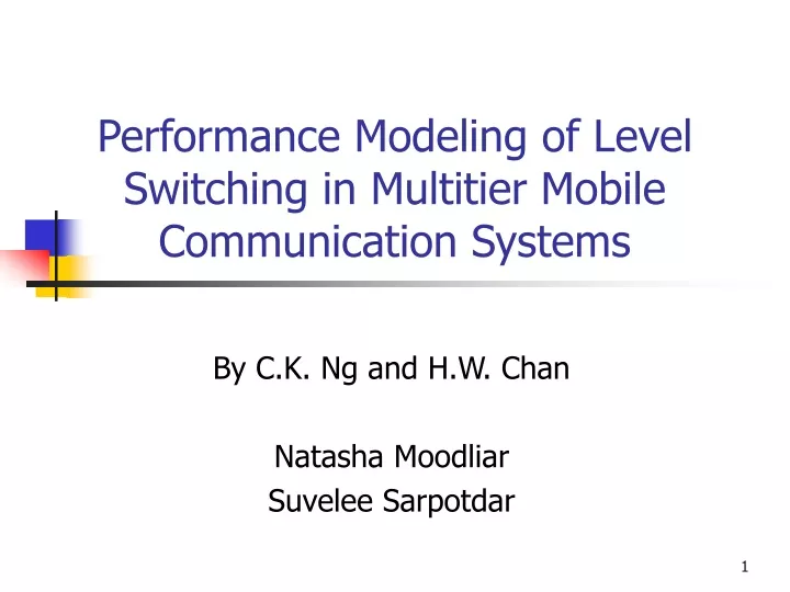 performance modeling of level switching in multitier mobile communication systems
