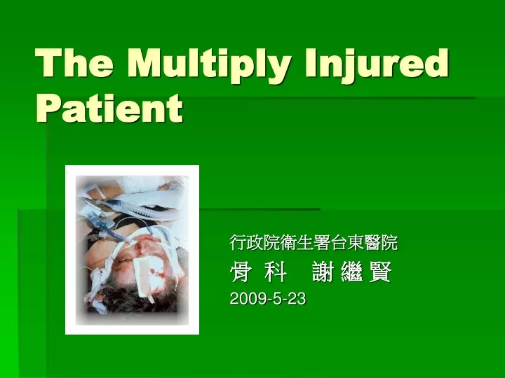 the multiply injured patient