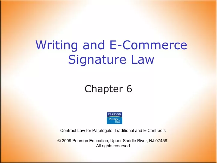 writing and e commerce signature law