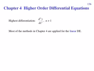 Chapter 4  Higher Order Differential Equations