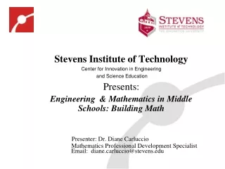 Stevens Institute of Technology Center for Innovation in Engineering  and Science Education