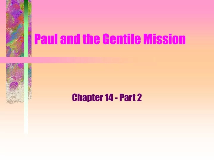 paul and the gentile mission