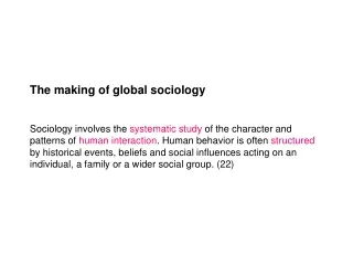 The making of global sociology