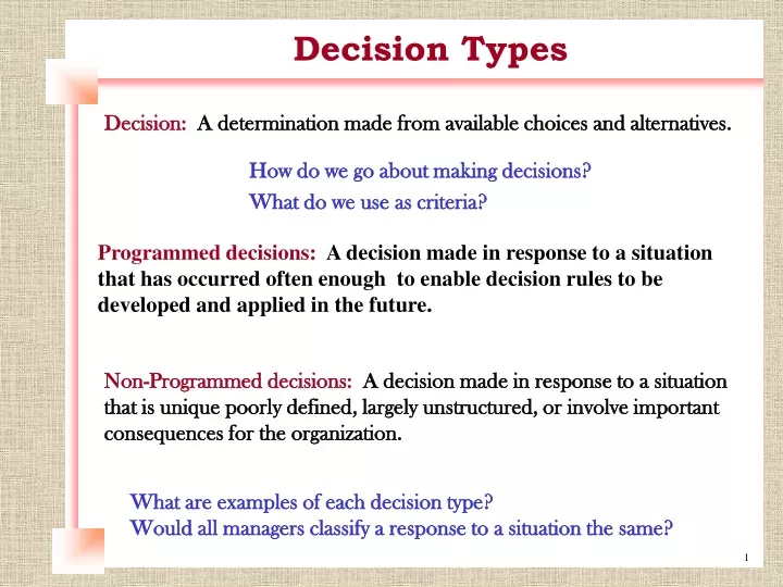 decision types