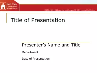 Title of Presentation