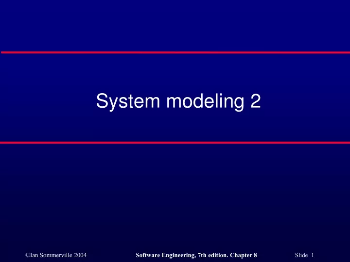 system modeling 2