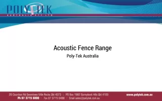 Acoustic Fence Range Poly-Tek Australia