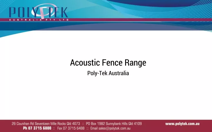 acoustic fence range poly tek australia