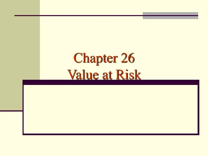 chapter 26 value at risk