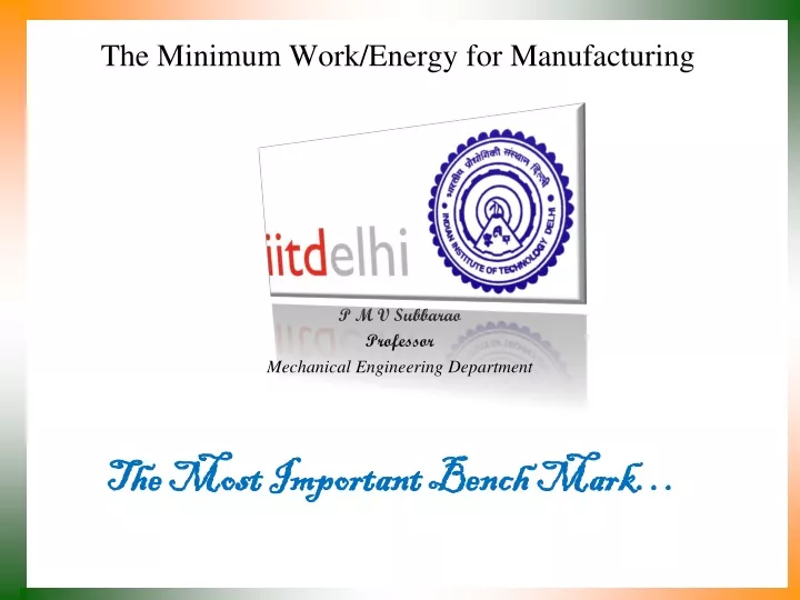 the minimum work energy for manufacturing