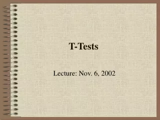 T-Tests