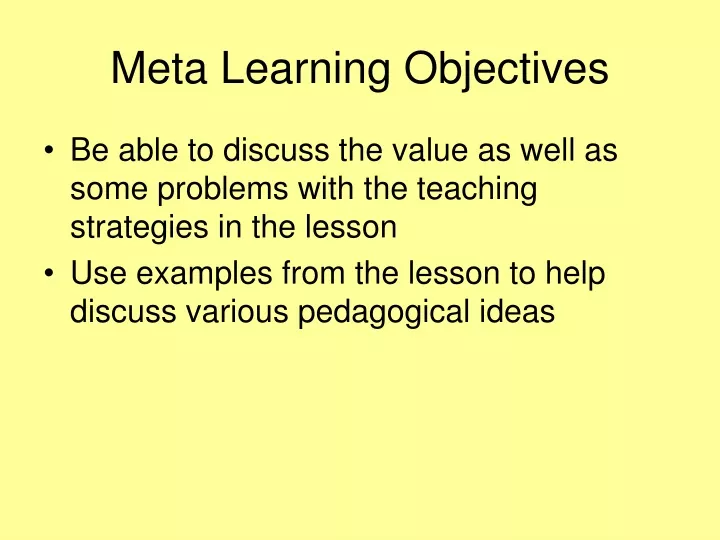 meta learning objectives